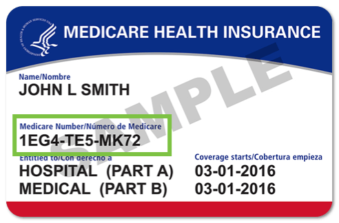 Sample Medicare Health Insurance Card